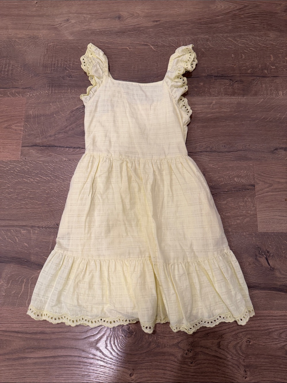 Cat & Jack Pale Yellow Eyelet Ruffle Sundress